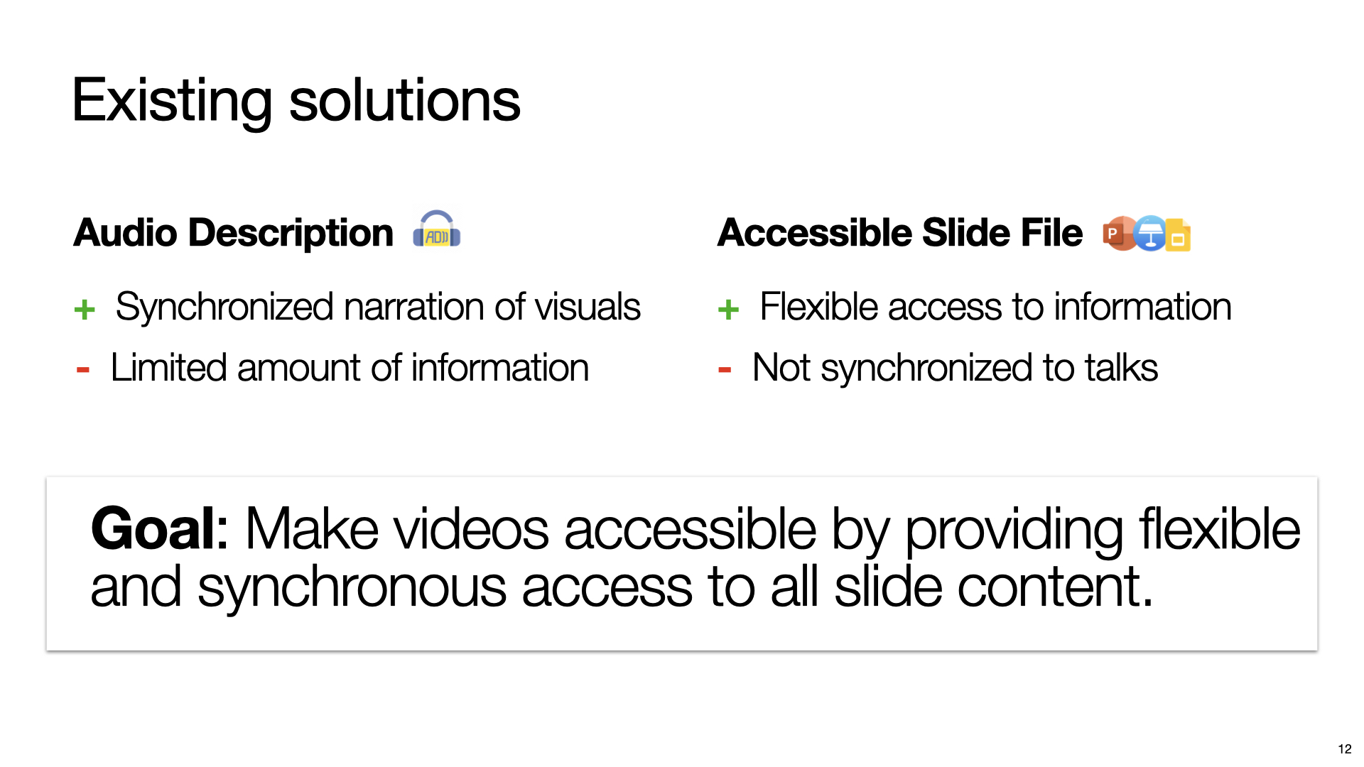 This is a transition slide. It is almost the same slide as the last slide frame showing the overview of our system with two interfaces. The Real-Time Feedback interface is highlighted with bright color while Post-Presentation Feedback Interface is styled with dark color.